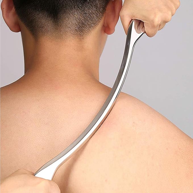 STICKON Stainless Steel Gua Sha Scraping Massage Tool IASTM Tools Great Soft Tissue Mobilization Tool (F Shape)