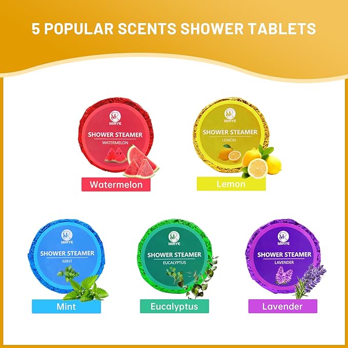 Shower Steamers Aromatherapy, 30-Pack Shower Steamer for Women Men, Shower Bombs with Essential Oils Stress Relief Self Care, Birthday Gifts Christmas Stocking Stuffers Gifts for Mom, Dad, Wife