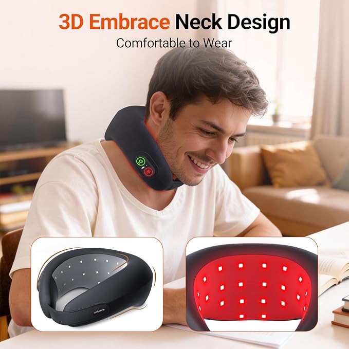 Comfytemp Cordless Red Light Therapy for Neck, FSA Eligible HSA Near Infrared Light Therapy Neck Wrap, Portable Light Wrap for Travel Home Office Use, Valentines Day Gifts for Her, 5W, 660nm & 850nm