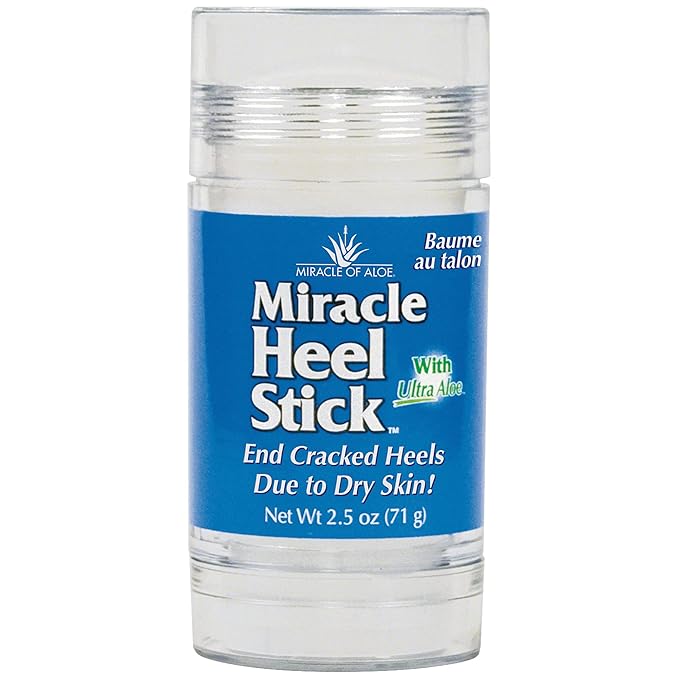 Heel Balm for Dry Cracked Feet - Miracle Heel Stick with Gel Socks - Moisturizes & Relieves Hard, Cracked Heels - Silicone Gel Infused Socks, Breathable & Washable - One Size Fits All