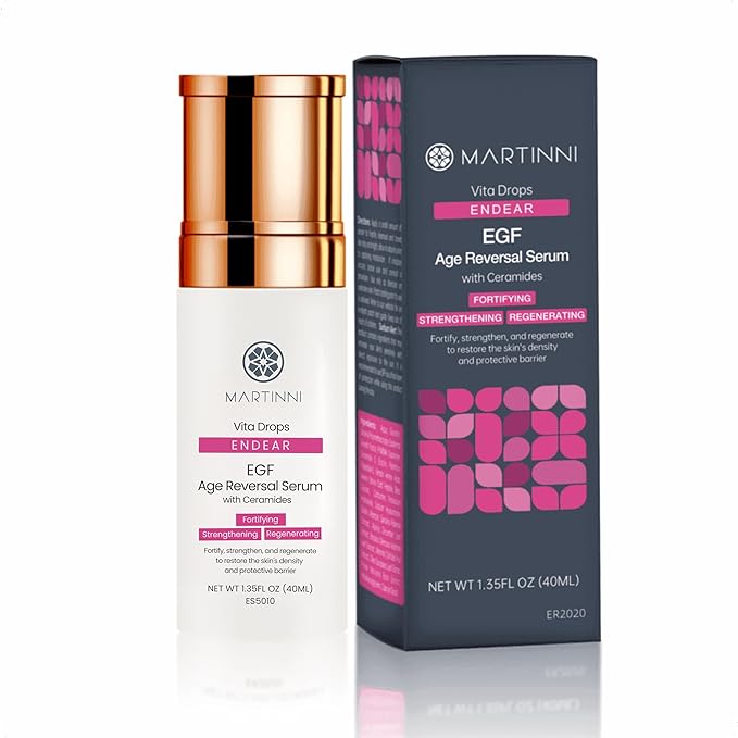 Martinni Anti Aging Face Serum – Advanced Regenerating Serum with Epidermal Growth Factor, Hyaluronic Acid & Peptides for Youthful, Radiant Skin