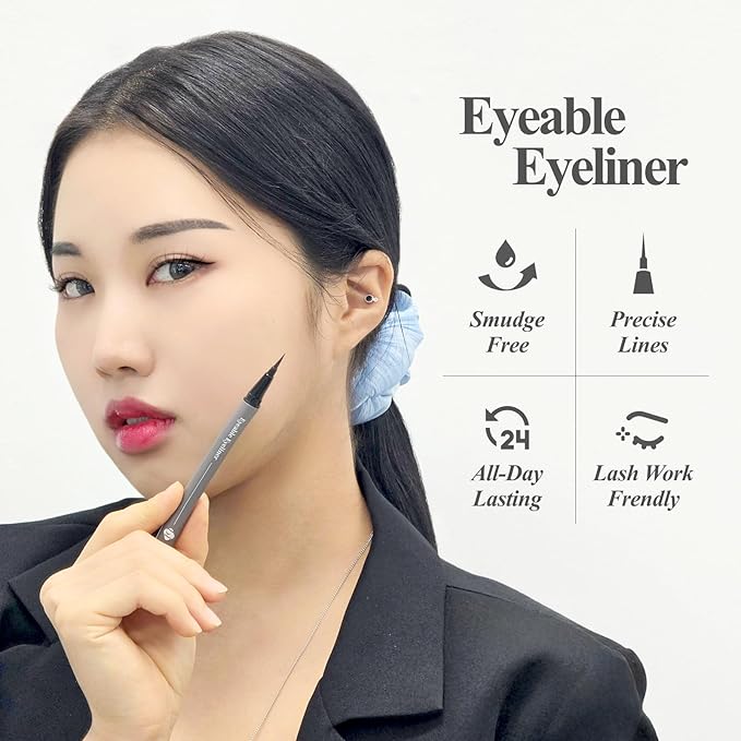 BL Lashes Liquid Eyeliner – 24Hr Long Lasting, Smudge Proof & Fade Resistant, Ultra Precision Brush Tip, Easy Removal Formula, Safe for Lash Extensions & Lift (Black, 0.5ml)