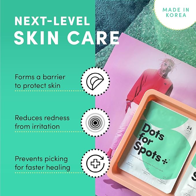 Dots for Spots Pimple Patches For Face - Stocking Stuffers For Teens - Fast Acting, Translucent Hydrocolloid Zit Patches that Unclog Pores Korean Skin Care - Vegan, Cruelty Free - (60 count)