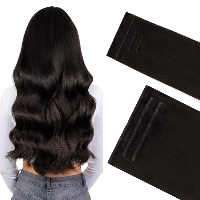 GOO GOO Invisi Edge Clip in Hair Extensions Set, 20inch 150g, 4pcs Injected Seamless PU Clip ins and 3pcs Classical PU Clip inslip ins, Virgin Real Human Hair, #2