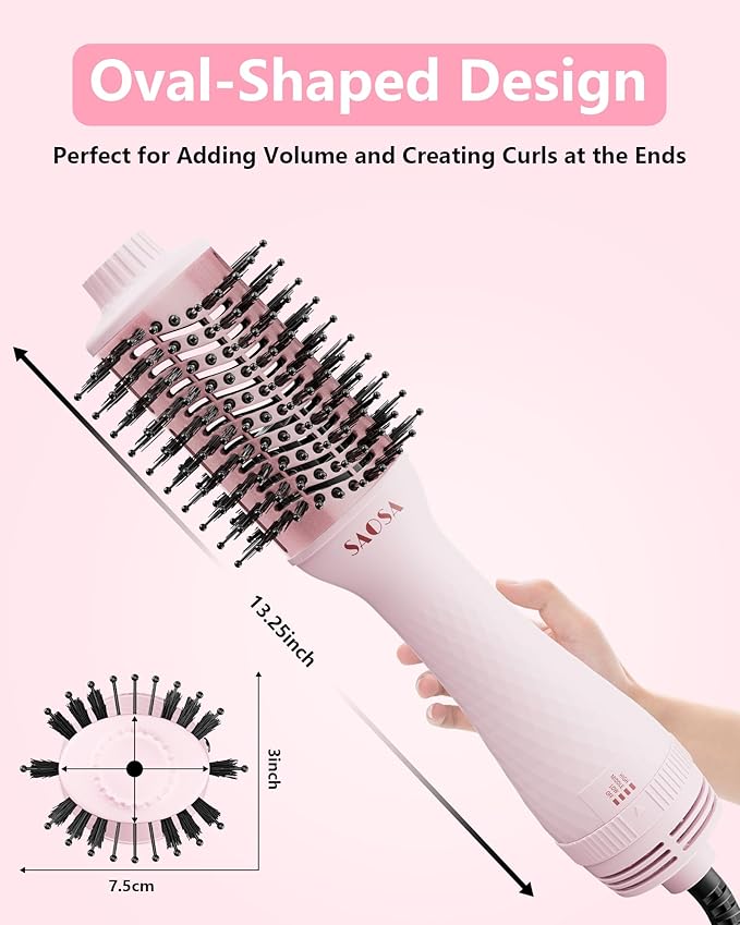 Hair Dryer Brush Blow Dryer Brush in One, 4 in 1 Hair Dryer and Styler Volumizer with Negative Ion Anti-frizz Ceramic Titanium Barrel, Hot Air Dryer Hair Straightener