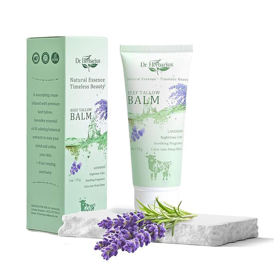 Organic Grass Fed Beef Tallow for Skin —3 In 1 Travel Size Tallow Face Moisturizer, Hand Cream & Body Lotion,100% Natural, Deep Hydrating, Suitable for Oily & Mature Skin, Lavender, 2 Oz.