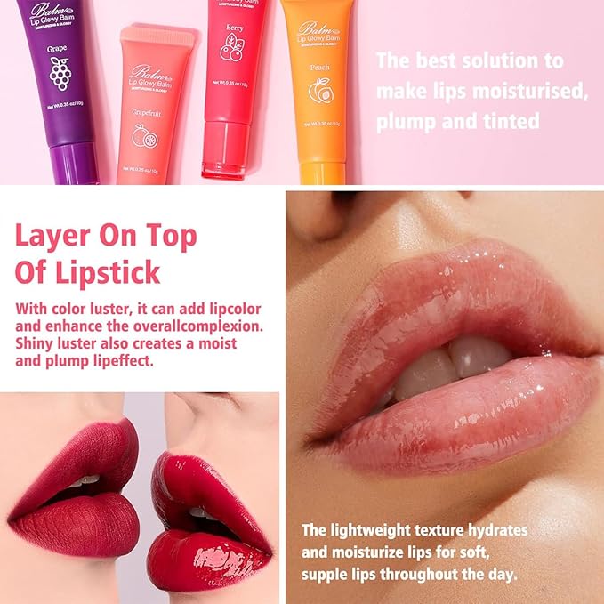 GECOMO Lip Glowy Balm, Moisturizing Lip 0.35oz