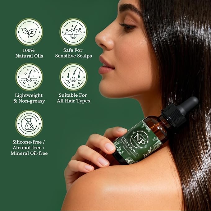 NP NATURES PHILOSOPHY Rosemary Mint Hair Growth Oil, Stimulates Hair Regrowth, Anti-Hair Loss, Nourishing Scalp Treatment for Thicker Fuller Hair, Hair Growth Products for All Hair 30ml Essential Oil