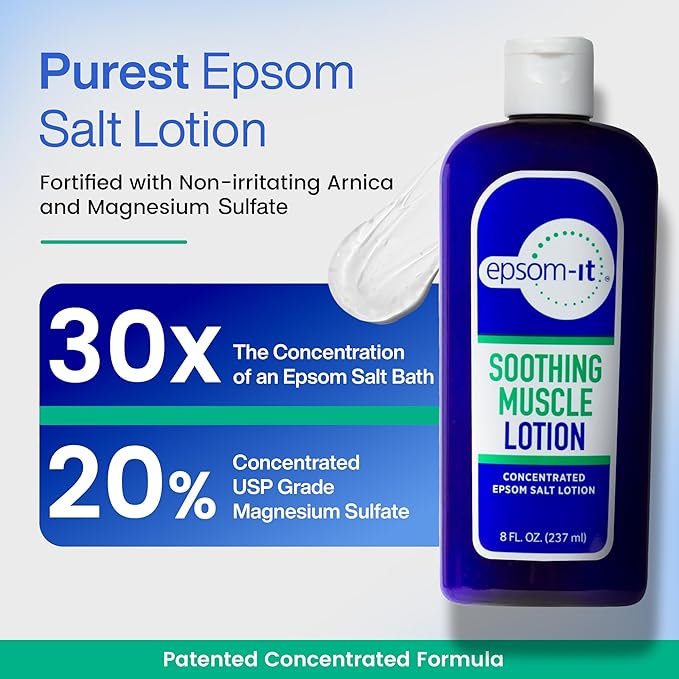 Epsom-It Soothing Muscle Set - Epsom Salt and Magnesium Lotion and Rollerball, for Muscle Discomfort and Stiffness, Tired Legs, Knees, and Feet (2-Pack)