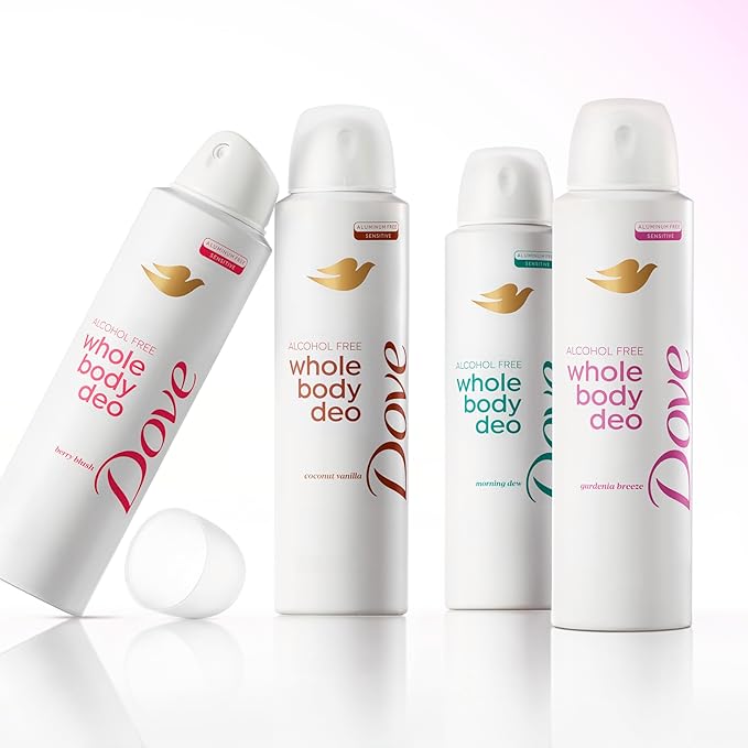 Dove Whole Body Deo Alcohol Free Deodorant Spray for Women Gardenia Breeze 4 oz (Pack of 2)