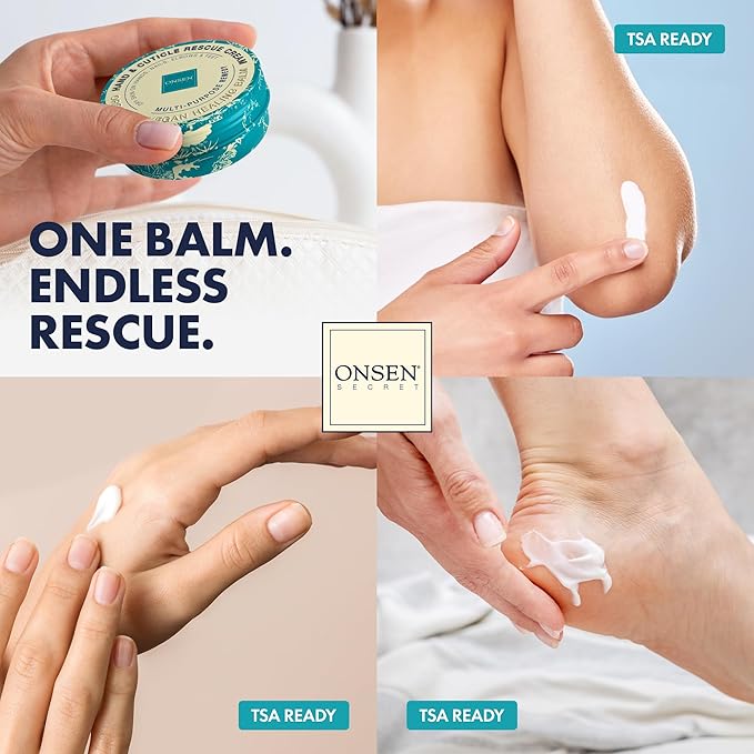 Onsen Nail & Cuticle Rescue Kit | Conditioner Serum, Repair Oil & Cuticle Balm - Tsubaki, Shea Butter, Jojoba | Strengthens Nails, Softens Cuticles, Hydrates Skin