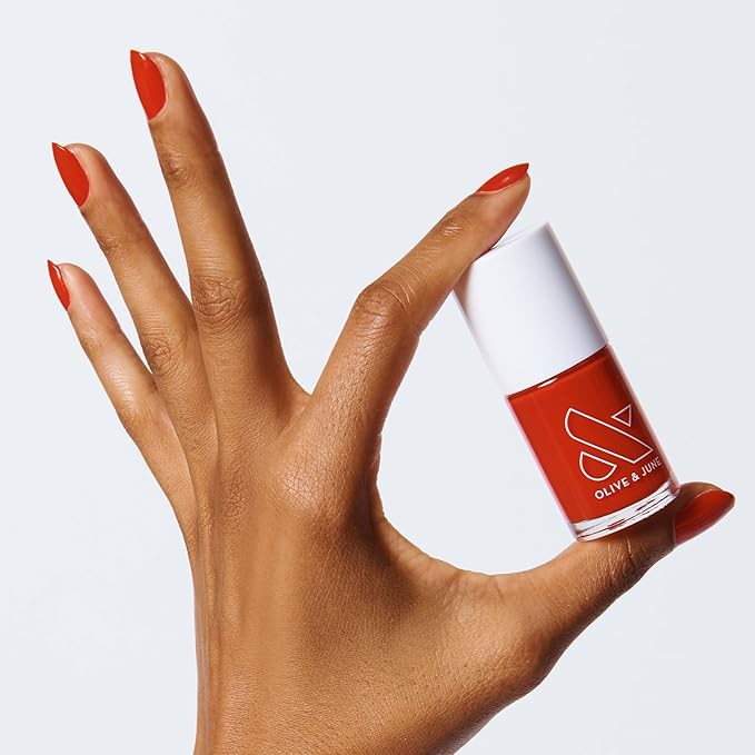 Olive & June Long Lasting Nail Polish | Valentine's Day | Plump, Gel-Like Finish No Lamp Needed | Lasts up to 10 days | Salon-Quality 15-Free, Vegan & Cruelty-Free Chip-Resistant | CV Cherry Red
