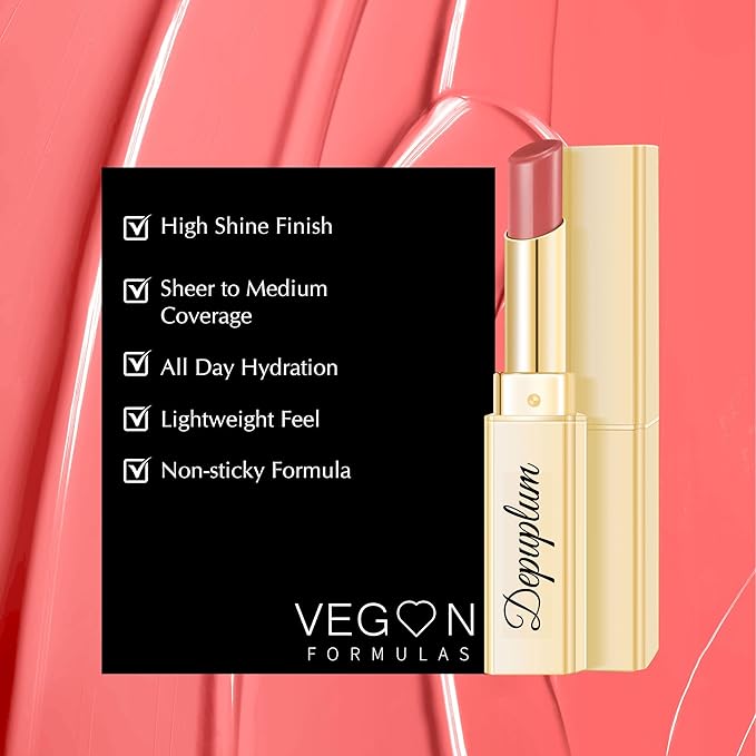 Nude Pink Lipstick for Women Hydrate Lip Gloss Lipsticks Moisture Lip Gloss Sheer Coverage Long Lasting Lipstick for Dry Lips (DM106 BarePink)