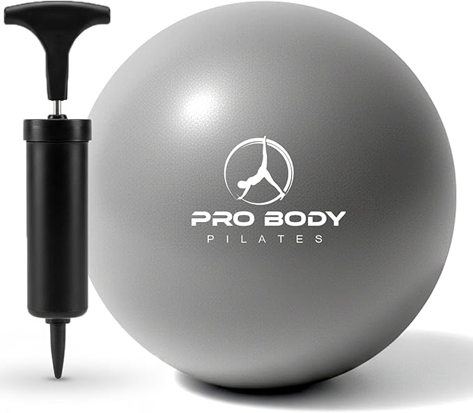ProBody Pilates Small Exercise Ball with Pump - 9 Inch Workout Ball for Stability, Barre, Yoga, Core & Physical Therapy
