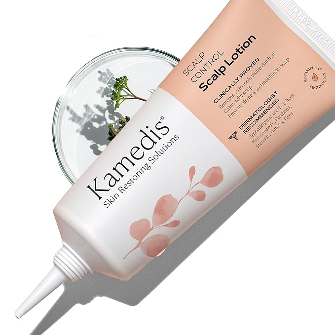 KAMEDIS Scalp Moisturizer Lotion For Dry, Itchy, Dandruff, Flaky & Sensitive Scalp. Over-Night Mask Treatment Botanicals-Based. Parabens Free. 3.38 Fl Oz.