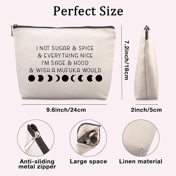 Lcoanriut Funny Witchy Gifts for Women Gothic Gift Friends Travel Cosmetic Bag, Witch Gifts Christmas Farewell Friendship Gifts for Women Friends Sister Coworkers Travel Makeup Bags