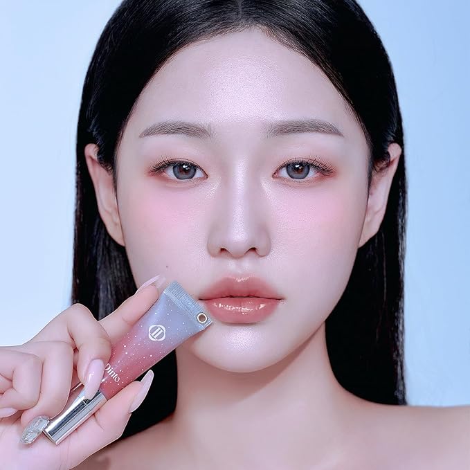 DINTO Frozen Lip Jelly - Icy Cool Plumping Lip Gloss with Metal Tip - High-Shine Non-Sticky Jelly Formula for Fuller, Juicy Lips - Vegan & Cruelty-Free - 0.34 fl oz - Shade 374 Dove
