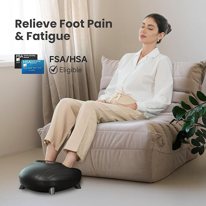 CILI Foot Massager with Heat, Shiatsu Foot Massage Machine for Plantar Fasciitis Neuropathy, 3 Sole & Instep Heating Levels, 3 Intensity Adjustable, Up to Size 14, Gifts for Him Her