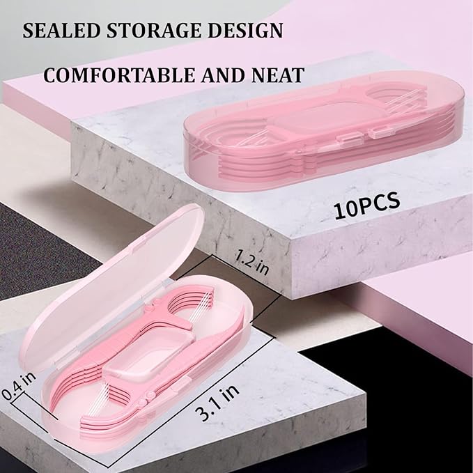 Mint Toothpicks Dental Flossers - Twin-Line Tooth Floss Picks for Adults, Flossers 170 Count with 4 Mini Travel Floss Case, Compact & Resealable for Easy Storage at Home or On-The-Go(Pink)