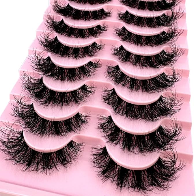 HBZGTLAD Soft Mink Eyelashes 3D Curl Winged End Eye Elongated Fake Lashes Thick Handmade Natural False Eyelash Messy Cross Lash Wholesale (LN118)