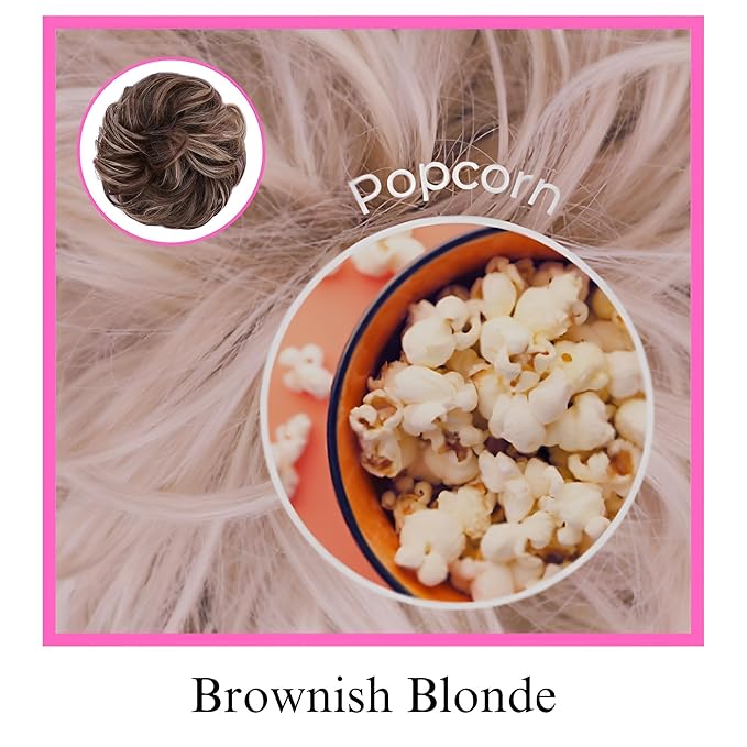 Juvabun Messy Bun 2.0 Brownish Blonde Messy Bun Hair Extension Lightweight Hair Bun Scrunchie for Women Casual Hairstyles