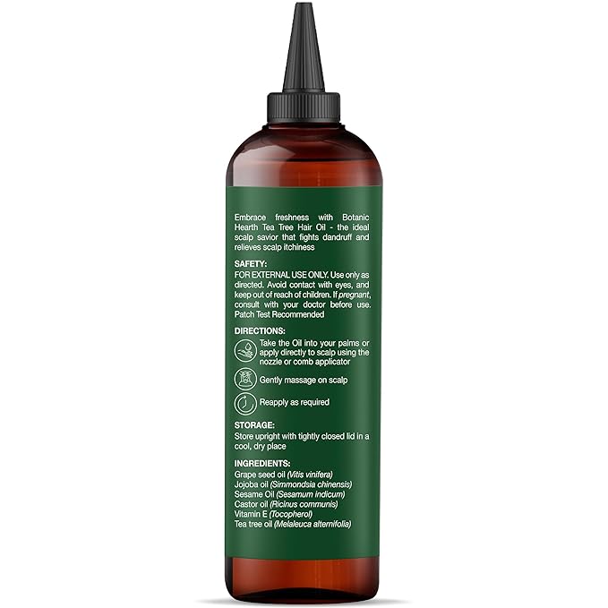 Botanic Hearth Hair Oil for Hair Growth & Home Hair Perm Kit | Strengthening Dry, Frizzy, Damaged Hair & Scalp Treatment | Tea Tree Hair Oil – 6.7 Fl Oz