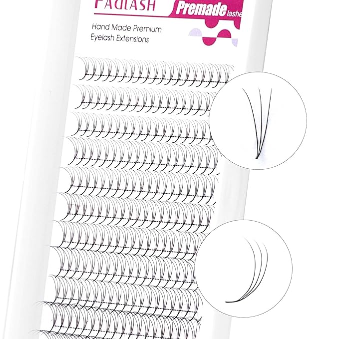 FADLASH Premade Lash Fans D Curl Premade Fans Eyelash Extensions 3D 0.10 Volume Lash Fans Premade Handmade Premade Lash Extensions Fans (3D-0.10D-8-14mm)