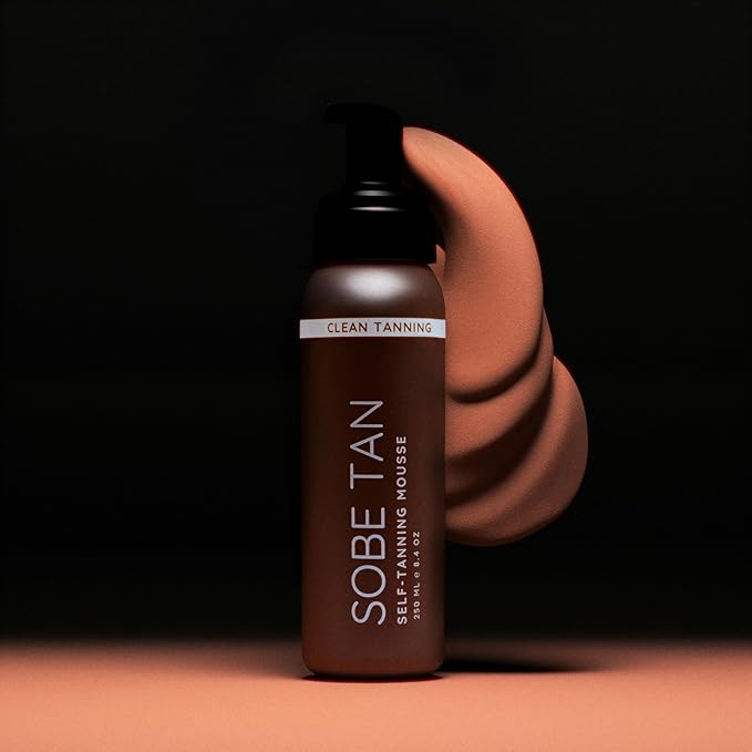 Sobe Tan Self-Tanner | Clean, Natural, Streak-Free Caramel Tan | Only 7 Ingredients - No Nasties | With a Natural Caramel Color Guide for Flawless Application | The Cleanest Mousse on the Market