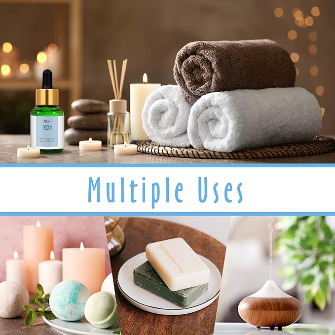 Ocean Fragrance Oil, MitFlor Single Scented Oil, Large Size Premium Grade Fragrance Oil for Diffuser, Soap & Candle Making Scent, Fresh Aromatherapy Oil for Home Fragrance, 30ml