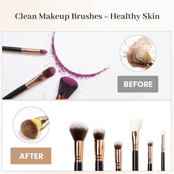 RICRIS Premium Makeup Brush Cleaner Dryer Super-Fast Electric Brush Cleaner Machine Automatic Brush Cleaner Spinner Makeup Brush Tools (White)