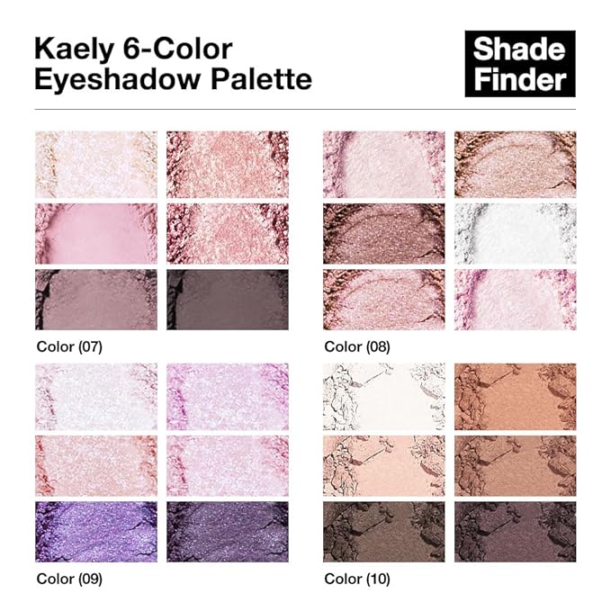 evpct 6 Colors Light Ivory Nude Brown Eyeshadow Palette, Stone Putty Taupe Black Cherry Dark Mauve Natural Matte High Pigment Mini Travel Eye Shadow Palette Makeup for Older Women, Built in Mirror