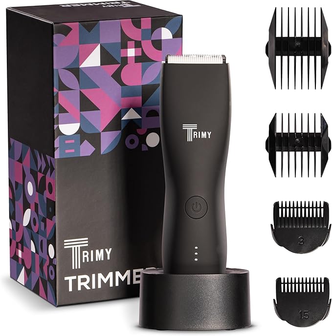 Body Hair Trimmer for Men and Women, Ball and Groin Trimmer, Bikini Trimmer, Pubic Hair, Manscaper, Waterproof, Wireless Grooming, Body Shaver, Manscape (Black)