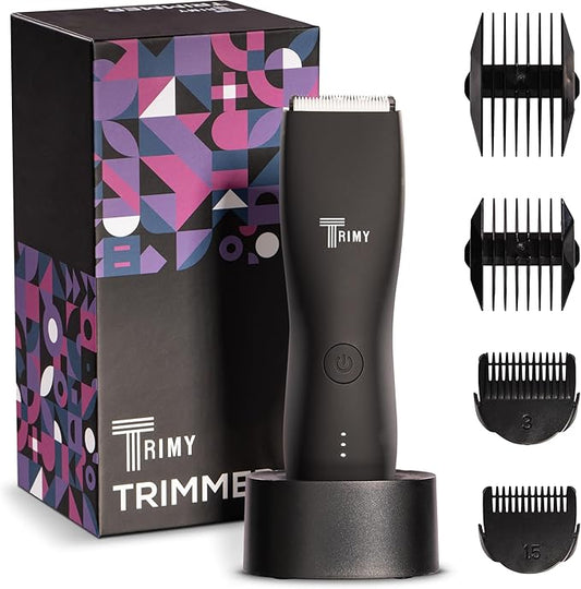 Body Hair Trimmer for Men and Women, Ball and Groin Trimmer, Bikini Trimmer, Pubic Hair, Manscaper, Waterproof, Wireless Grooming, Body Shaver, Manscape (Black)