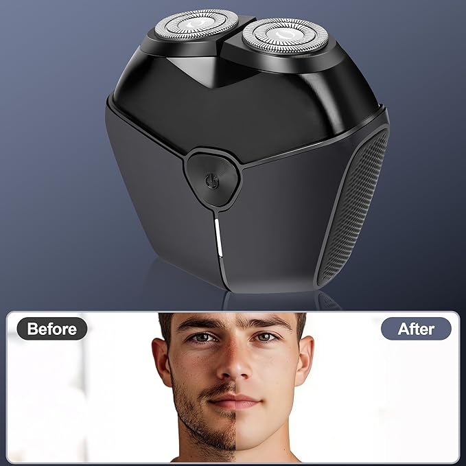 Mini Electric Foil Shavers for Men, Portable Electric Razor, Face Shaver with IPX7 Waterproof, Type C Fast Rechargeable (Black)