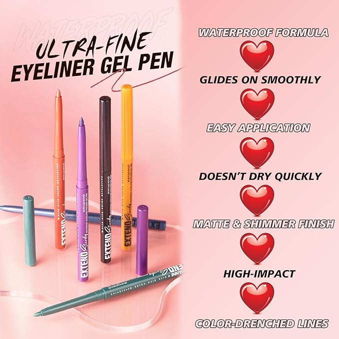 Waterproof Smudge-Proof Cream Eyeliner Set, Quick-Drying Smooth-Glide, 12 Versatile Shades Available, Beginner-Approved, Long-Lasting, Safe for Sensitive Eyes & All Skin Types #06
