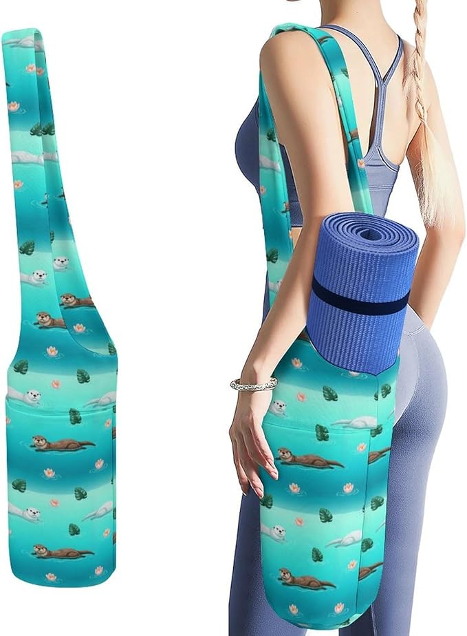 Portable Single Shoulder Yoga Mat Bag Carrier with Pocket Spacious Storage for Yoga Gym Fitness