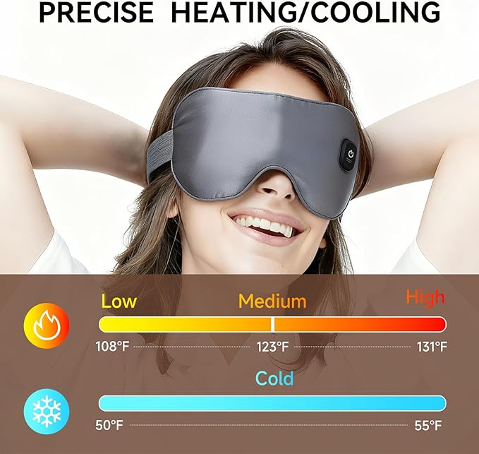 Eye Mask Cool Heat Eye Heated Eye Mask Intelligent Dual Modes, A New Eye Experience Birthday Gifts for Women Men