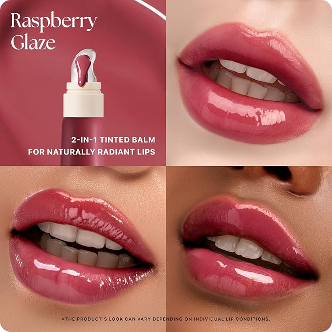 Nature Republic Honey Melting Lip Butter Balm – Moisturizing Tinted Plumping Lip Balm with Peptides, for Sheer & Glossy, Fuller-Looking Lips (RASPBERRY GLAZE)