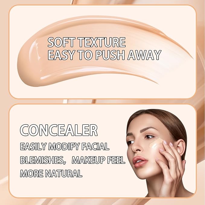 Concealer Foundation, Oil Control Waterproof Concealer Color Correcting Base Makeup