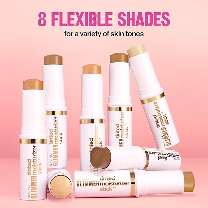 Revlon Glimmer Tinted Moisturizer Stick for Face, Lightweight Foundation, Hydrating Skincare-Infused Makeup, 140 140, 0.31 oz