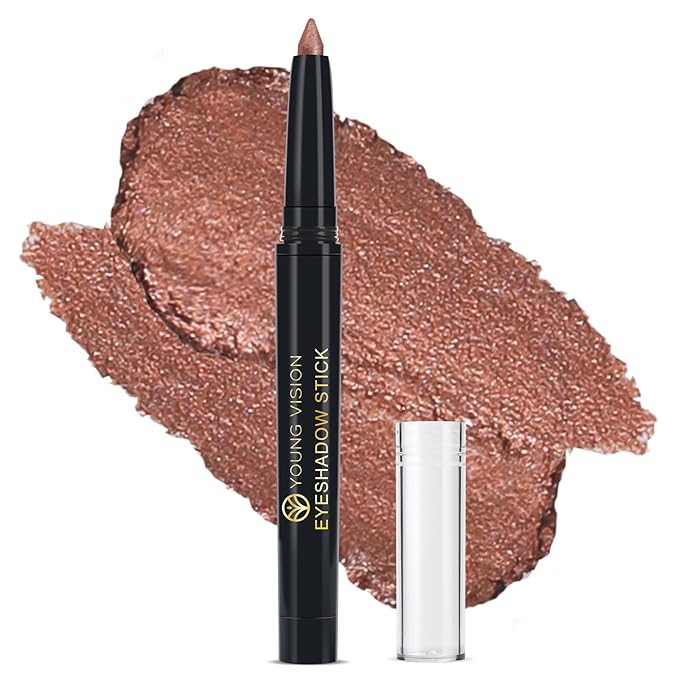 YOUNG VISION Eyeshadow Stick, Shimmer and Matte Cream Eye Shadow Brightener Sticks Eyeliner Pencil Crayon, Waterproof Long Lasting Eye Highlighter Stick Makeup,0.056 Oz(#3-Desert) (05)