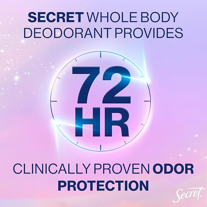 Secret Whole Body Deodorant Spray for Women, Almond Milk & Honey Scent, Aluminum Free Deodorant, 72 HR Odor Protection, 3.5oz