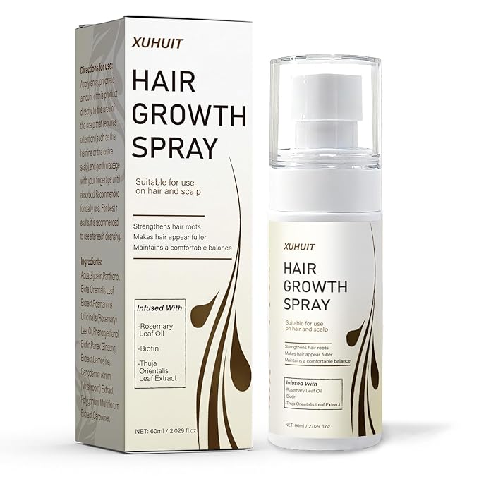 Hair Growth Spray for Women & Men with Rosemary Oil & Biotin - Help Reduce Hair Thinning & Hair Loss for Healthier-Looking Hair - Non-Greasy Fast Absorbing Scalp Spray - 60ml (01)