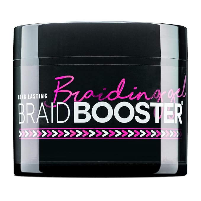 Style Factor Braid Booster Braiding Gel – Strong Hold & Conditioning Shine Hair Gel with Seaweed Extract – for Braids, Twists and Locs – 7.25 oz (Hot Pink)