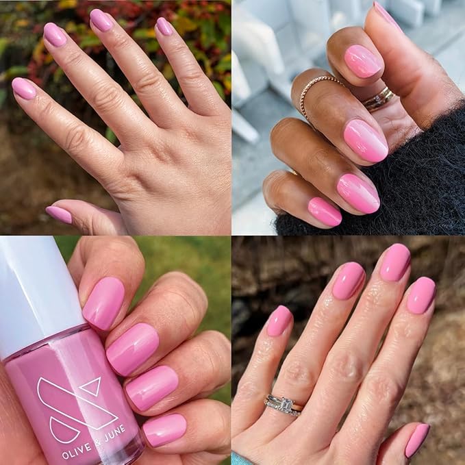 Olive & June Long Lasting Nail Polish | Valentine's Day | Plump, Gel-Like Finish No Lamp Needed | Lasts up to 10 days | Salon-Quality 15-Free, Vegan Cruelty-Free Chip-Resistant | JM Pinky Lavender