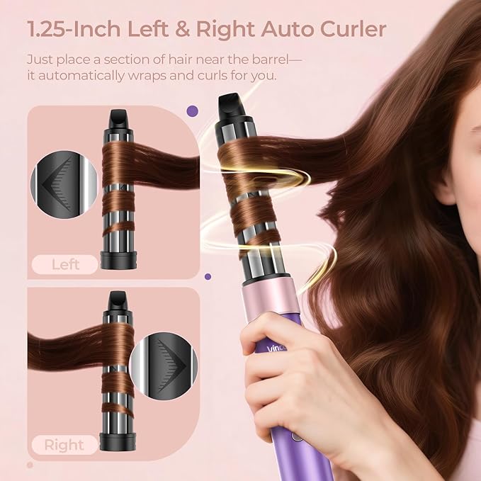 7-in-1 Hair Dryer Brush and 1500W Hair Styler Set – Fast Drying, Curling, Straightening & Volumizing – Hot Air Styling Tool with No Heat Damage – for All Hair Types – Purple