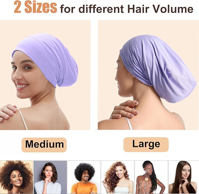 Satin Bonnet for Sleeping Night Cap, Adjustable Satin Lined Silk Bonnets Sleep Cap for Curly Hair Braids Beanie Black Women