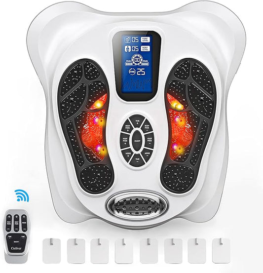 Creliver EMS & TENS Foot Nerve Muscle Massager, Electric Foot Stimulator Improves Circulation, Feet Legs Circulation Machine Relieves Body Pains, Neuropathy (FSA or HSA Eligible)