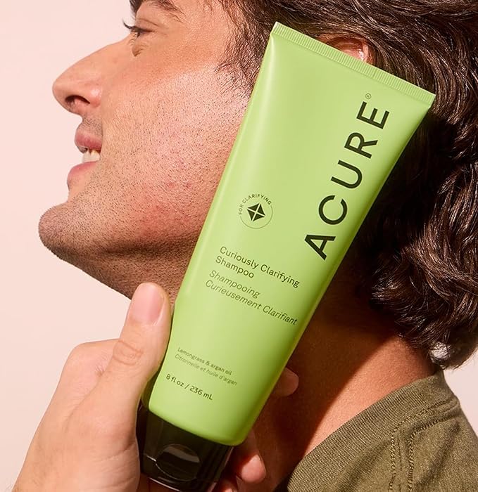 Acure Curiously Clarifying Shampoo and Conditioner Set - Daily Deep Cleansing & Hydrating Set for Women & Men, Detox for Oily Hair & Scalp Build Up, Paraben Free, Sulfate Free - 8 fl oz (2 Pack)