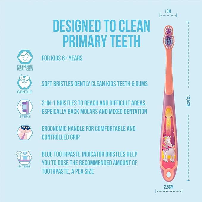 Jordan* ® | Step 2 Kids Toothbrush | 3-5 Years, Soft Bristles, BPA Free,4 Pack | Pink